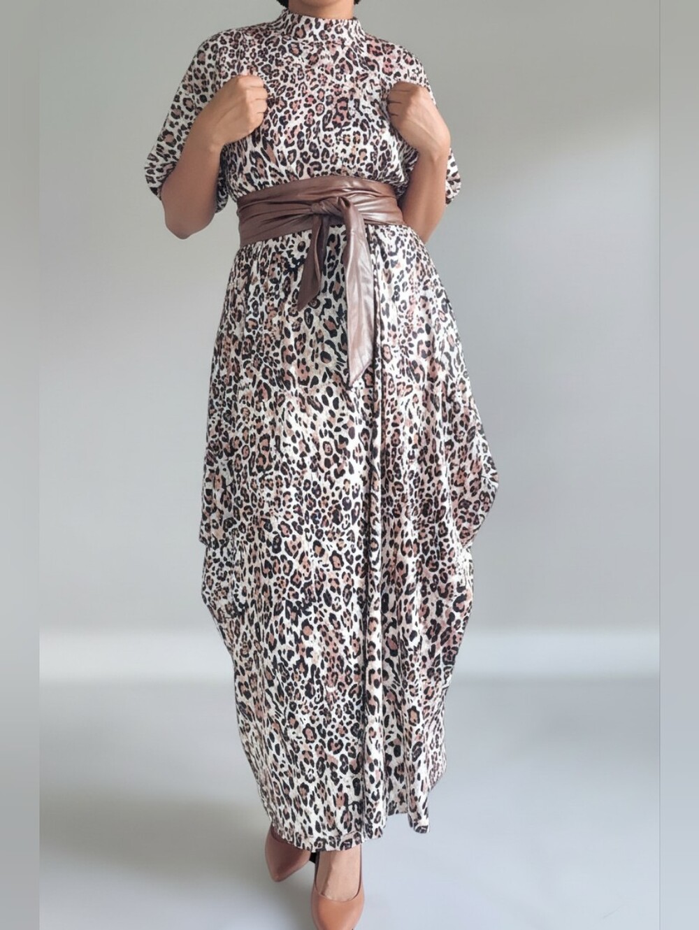 Bubble Dress – Brown Leopard Print | One Size Fits Most